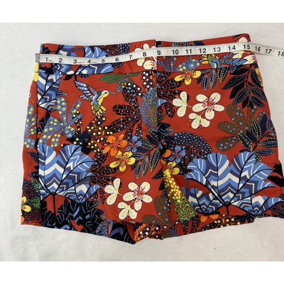 LOFT Women's Shorts Size 2 Floral Hummingbird Print Tahitian Vacation Pockets - Picture 5 of 7